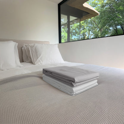 Luxe dekbedovertrek van Egyptisch katoen - Grijs - Cera