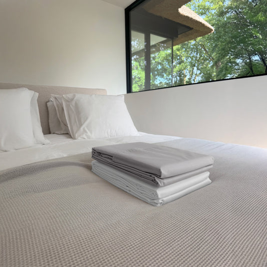 Luxe dekbedovertrek van Egyptisch katoen - Grijs - Cera