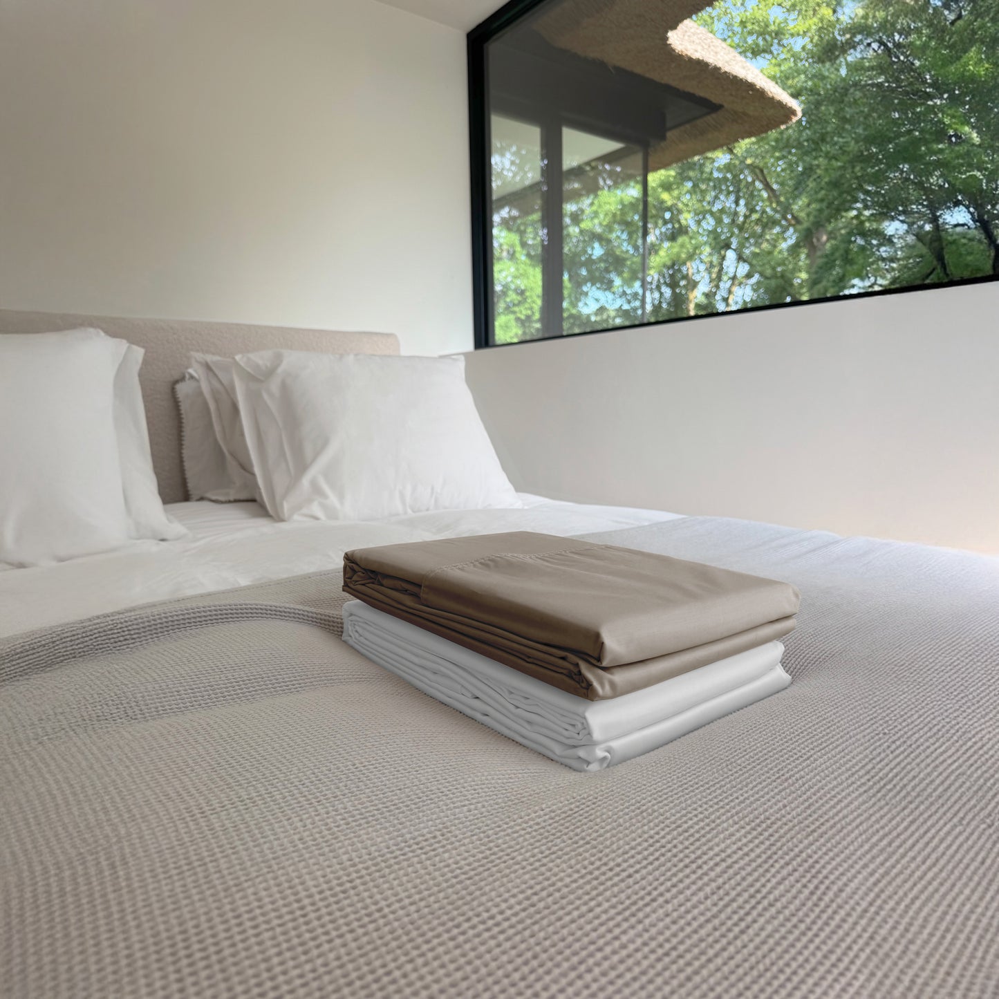 Deluxe Egyptisch katoenen dekbedovertrek Taupe - Cera