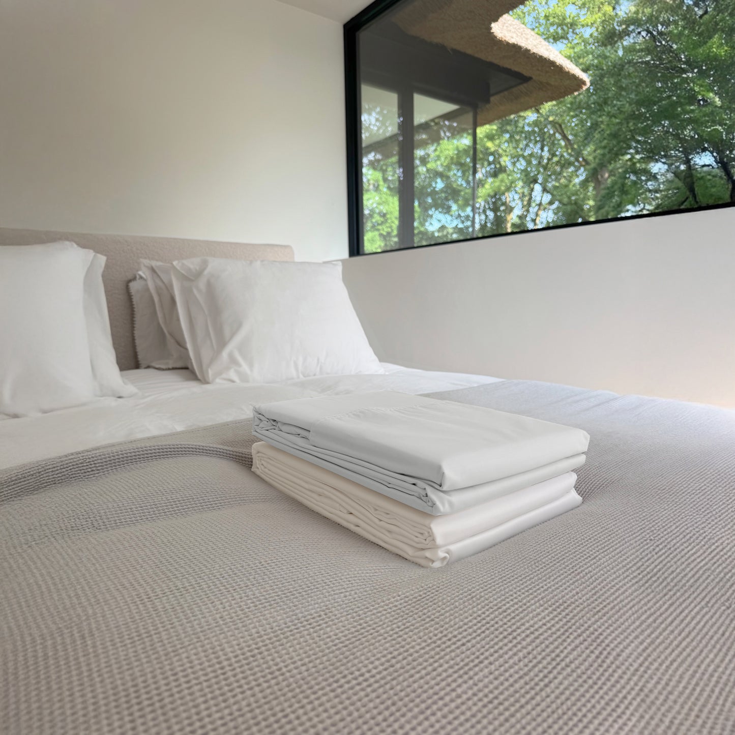 Luxe dekbedovertrek van Egyptisch katoen - Wit - Cera