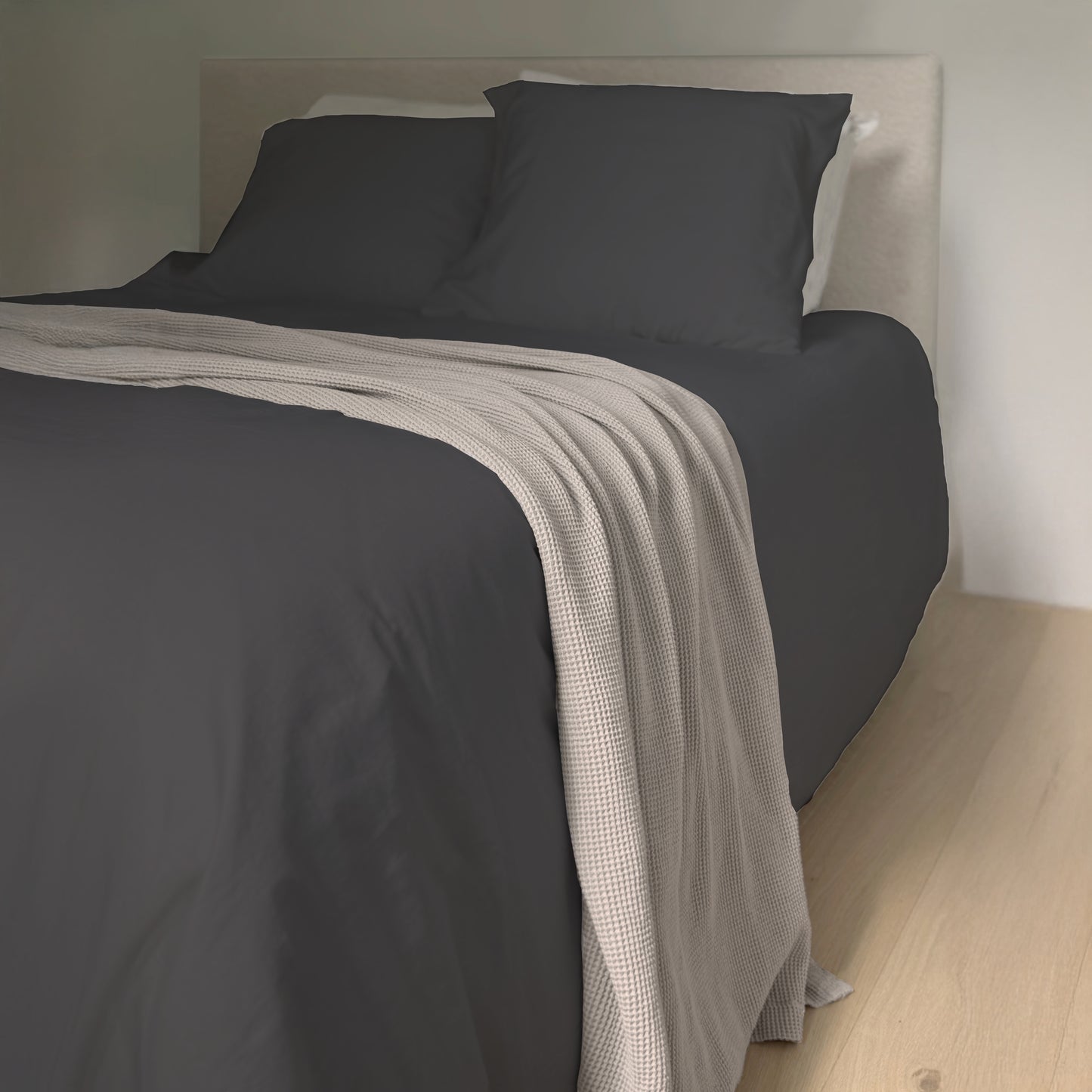 Satin Cotton Duvet Cover anthracite