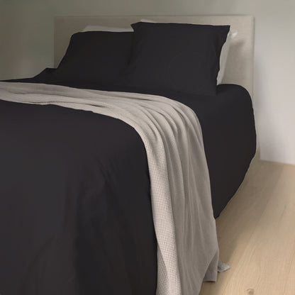 Satin Cotton Duvet Cover black