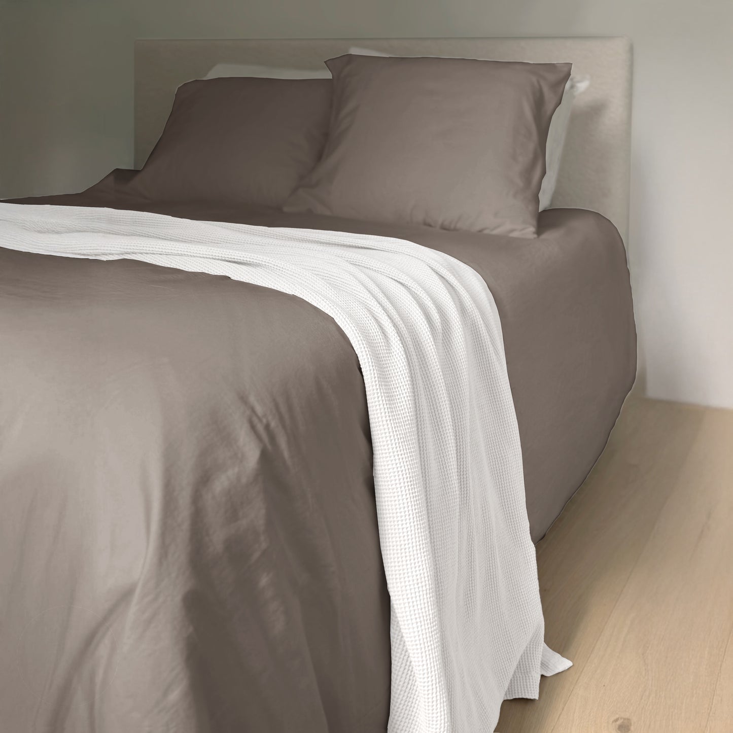 Satin Cotton Duvet Cover taupe