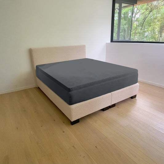 Drap-housse en jersey double - anthracite