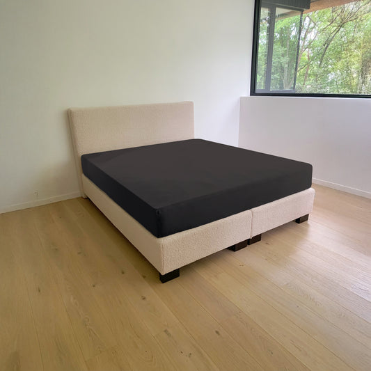 Dubbel Jersey Zwart hoeslaken