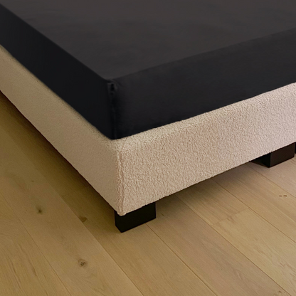 Dubbel Jersey Zwart hoeslaken