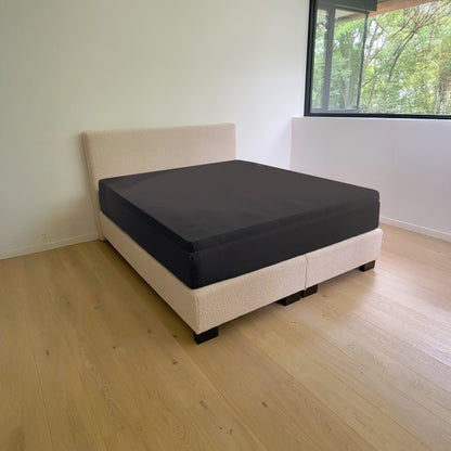 Dubbel Jersey Topper Hoeslaken - zwart