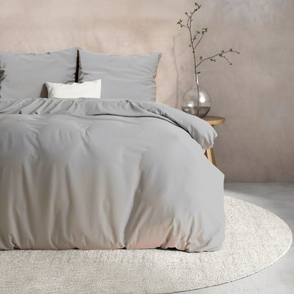 Flanellen katoenen dekbedovertrek -Grijs