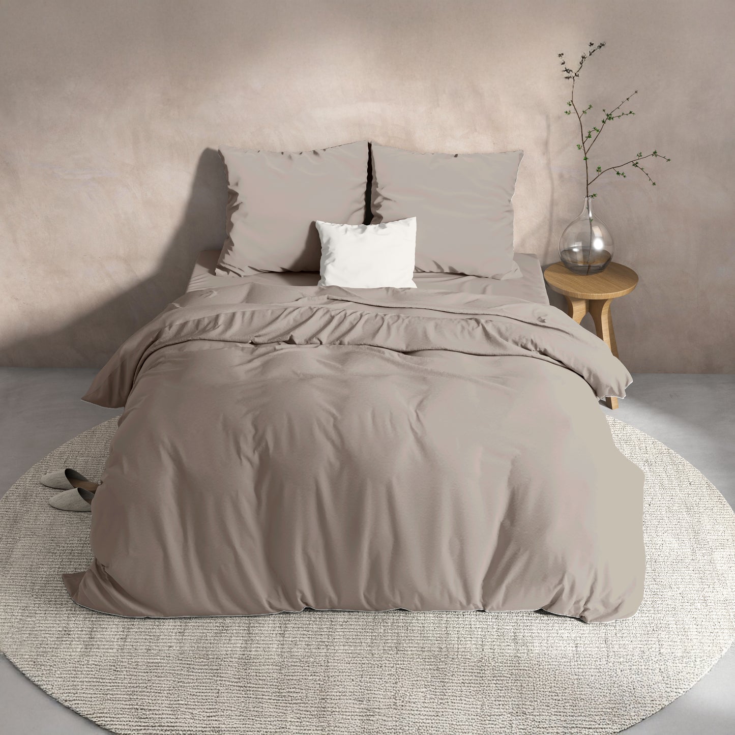 Flannel Cotton Duvet Cover - Taupe