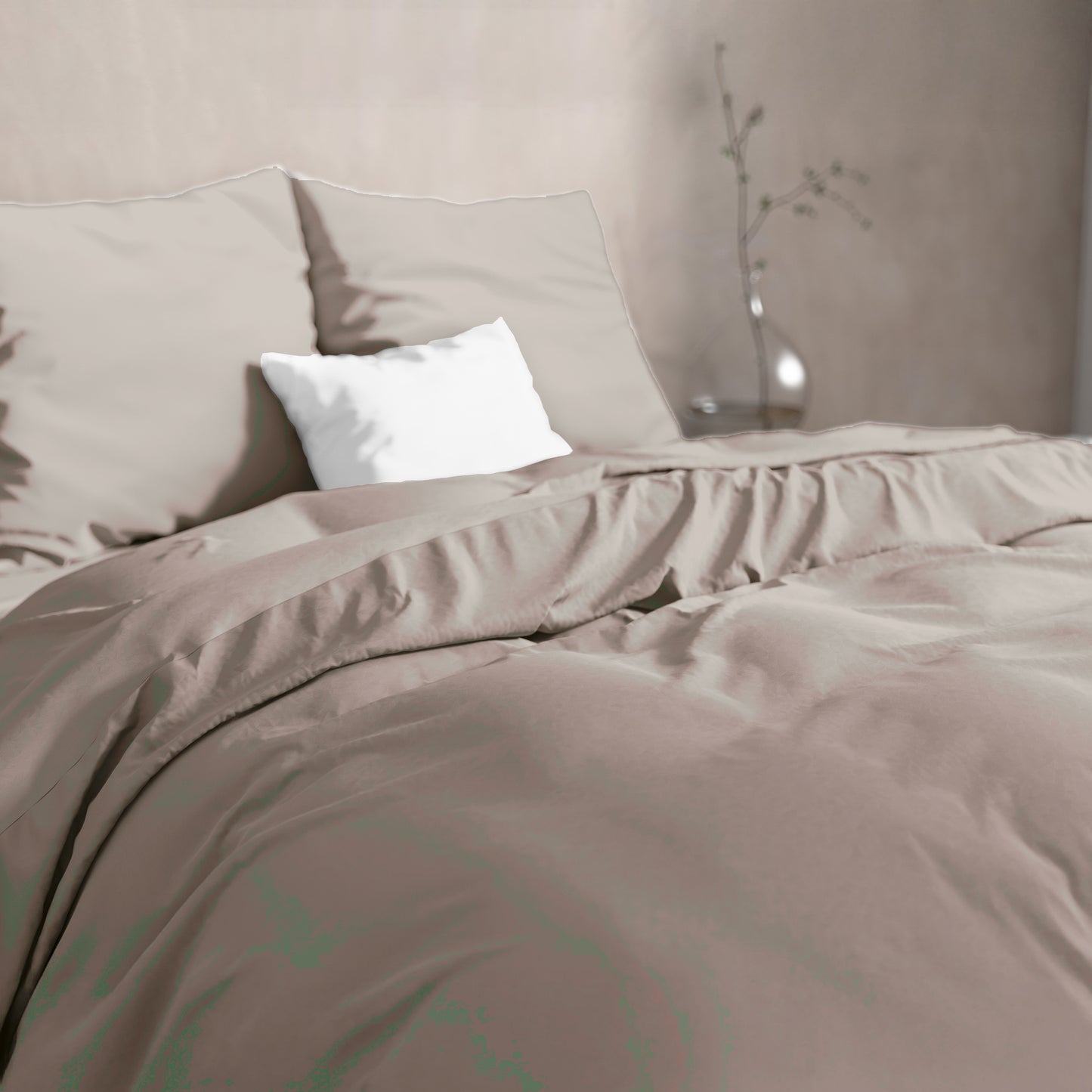 Flannel Cotton Duvet Cover - Taupe