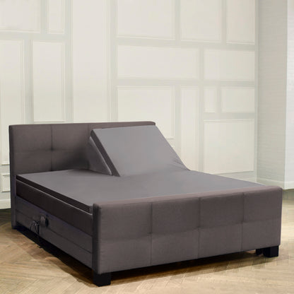 Drap-housse en satin de coton Surmatelas Fendu Gris Cera