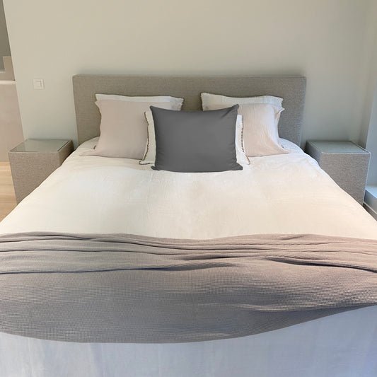 Katoensatijnen kussenslopen - 60x70 - set van 2 - Anthraciet - Cera