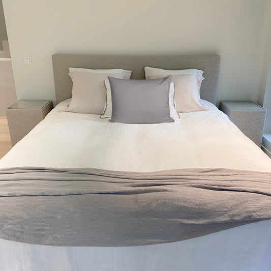 Katoensatijnen kussenslopen - 60x70 - set van 2 - grijs - Cera