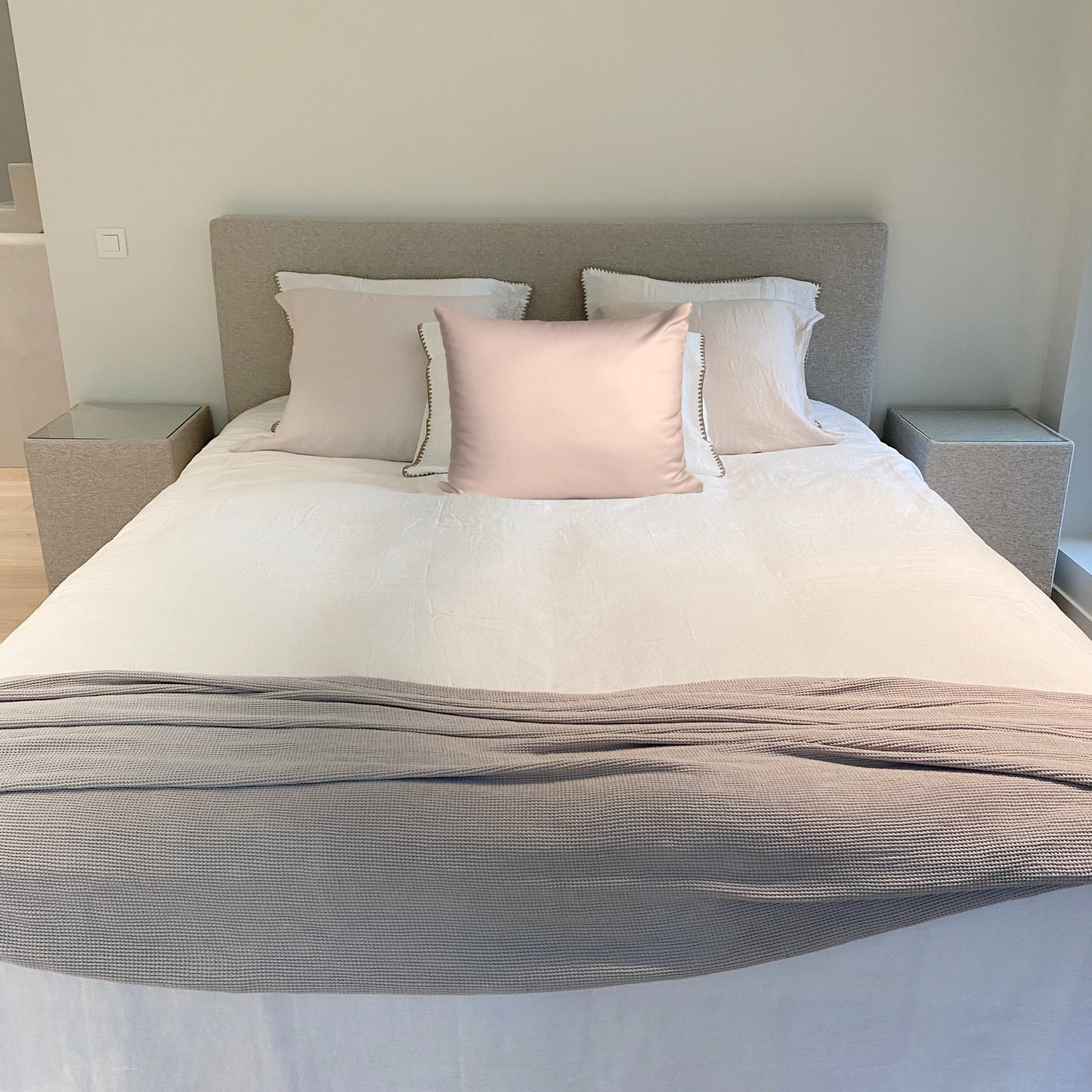 Katoensatijnen kussenslopen - 60x70 - set van 2 - Roze - Cera