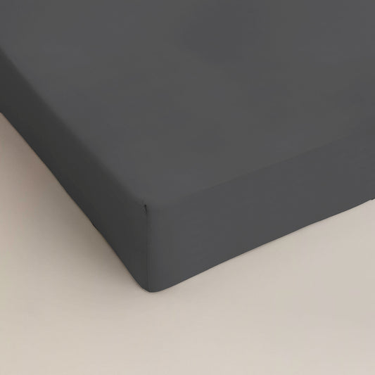 Drap housse en coton Anthracite