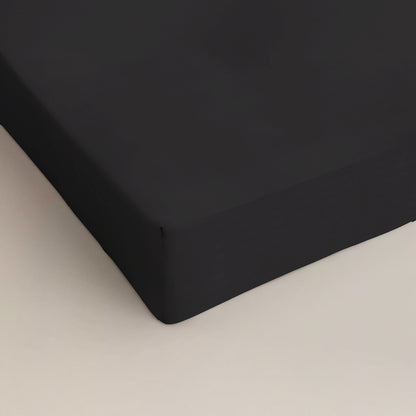 Katoenen hoeslaken Zwart