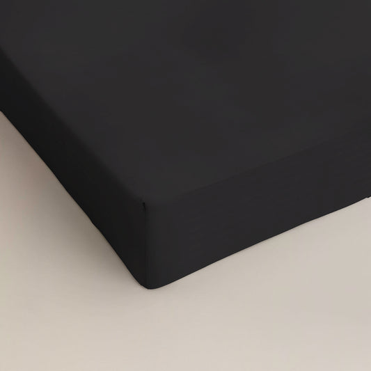 Drap housse en coton Noir
