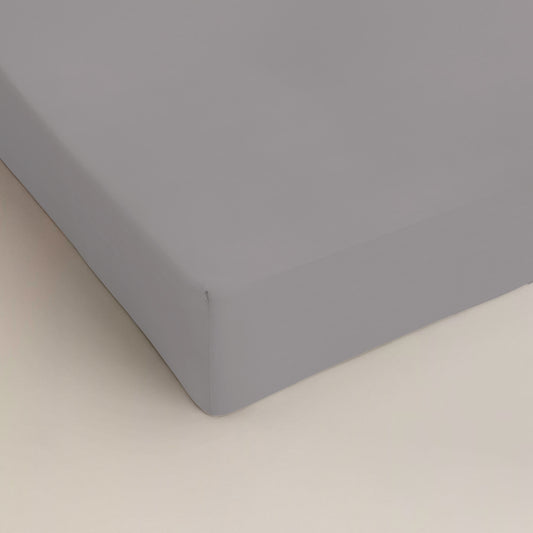 Drap housse en coton Gris