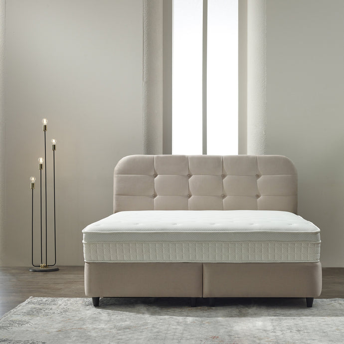 DOURO beige bed with storage space fixed + Mattress