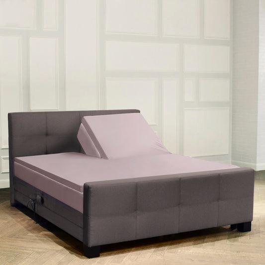 Drap-housse en satin de coton Surmatelas Fendu rose Cera