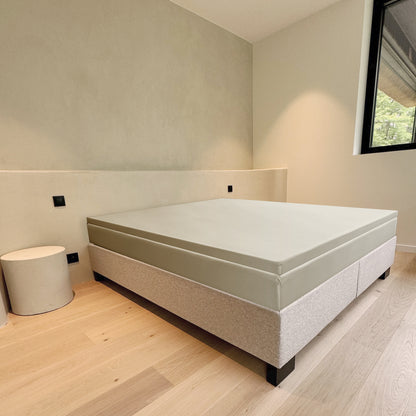 Hoeslaken van katoensatijn Topper - zand - Cera