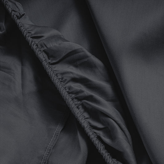 Hoeslaken van katoensatijn Anthraciet