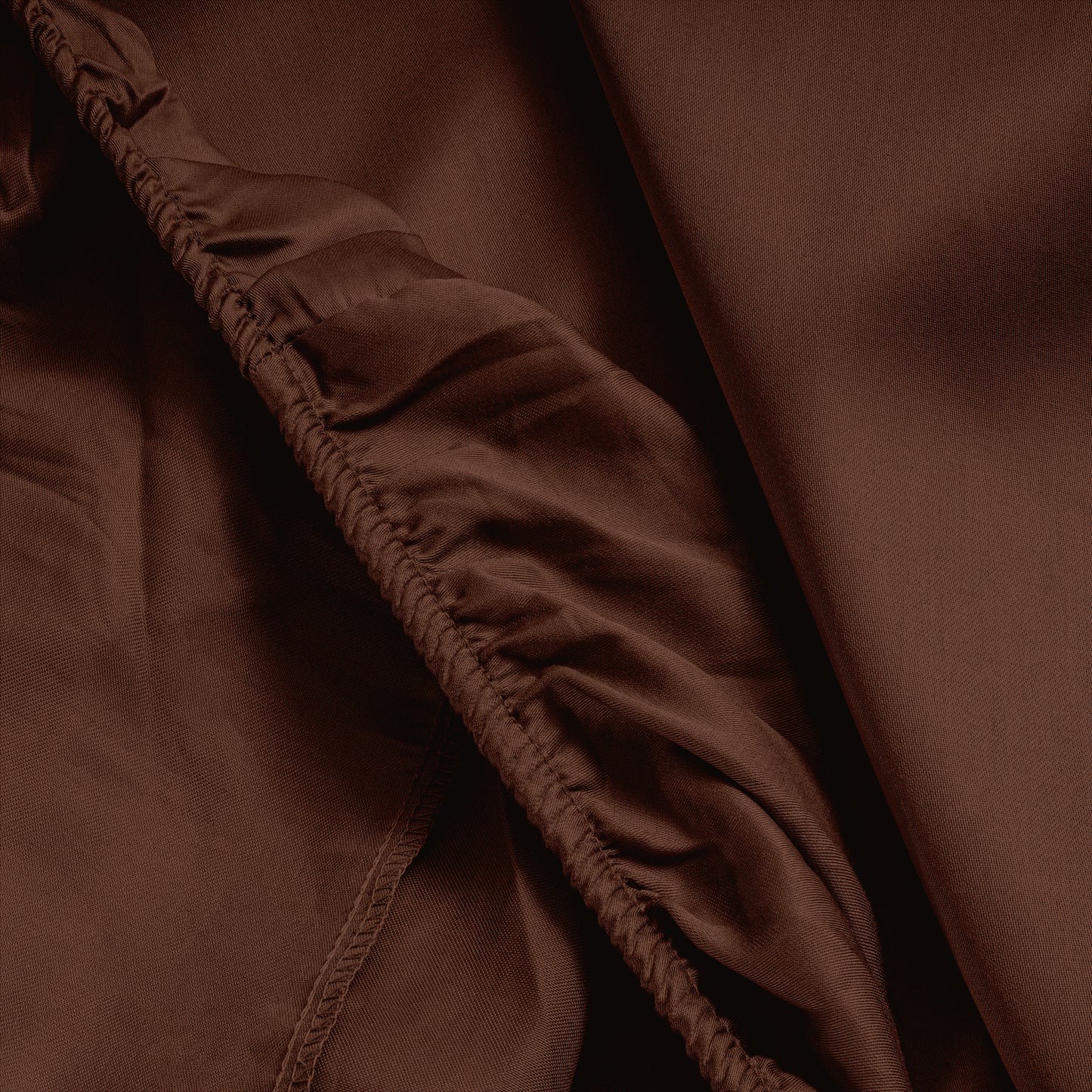 Satin Cotton Fitted Sheet Split Topper Brown Cera