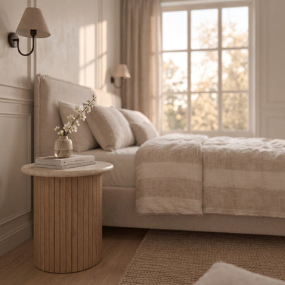 Bedside table Travertine Mango