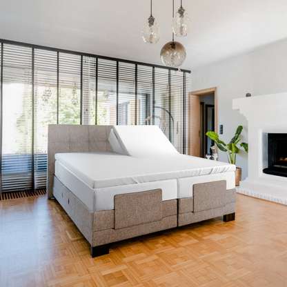 Dubbel jersey splittopper hoeslaken - wit