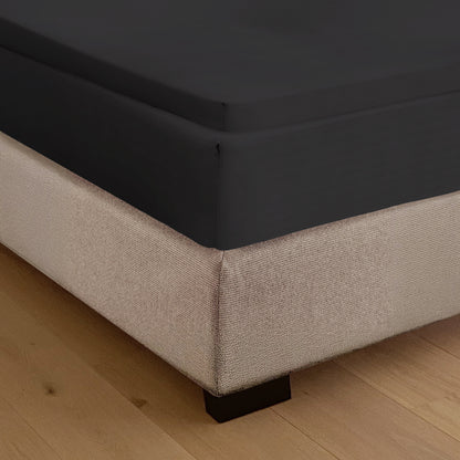 Drap housse en coton surmatelas Noir