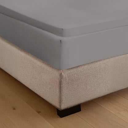 Drap housse en coton surmatelas Gris