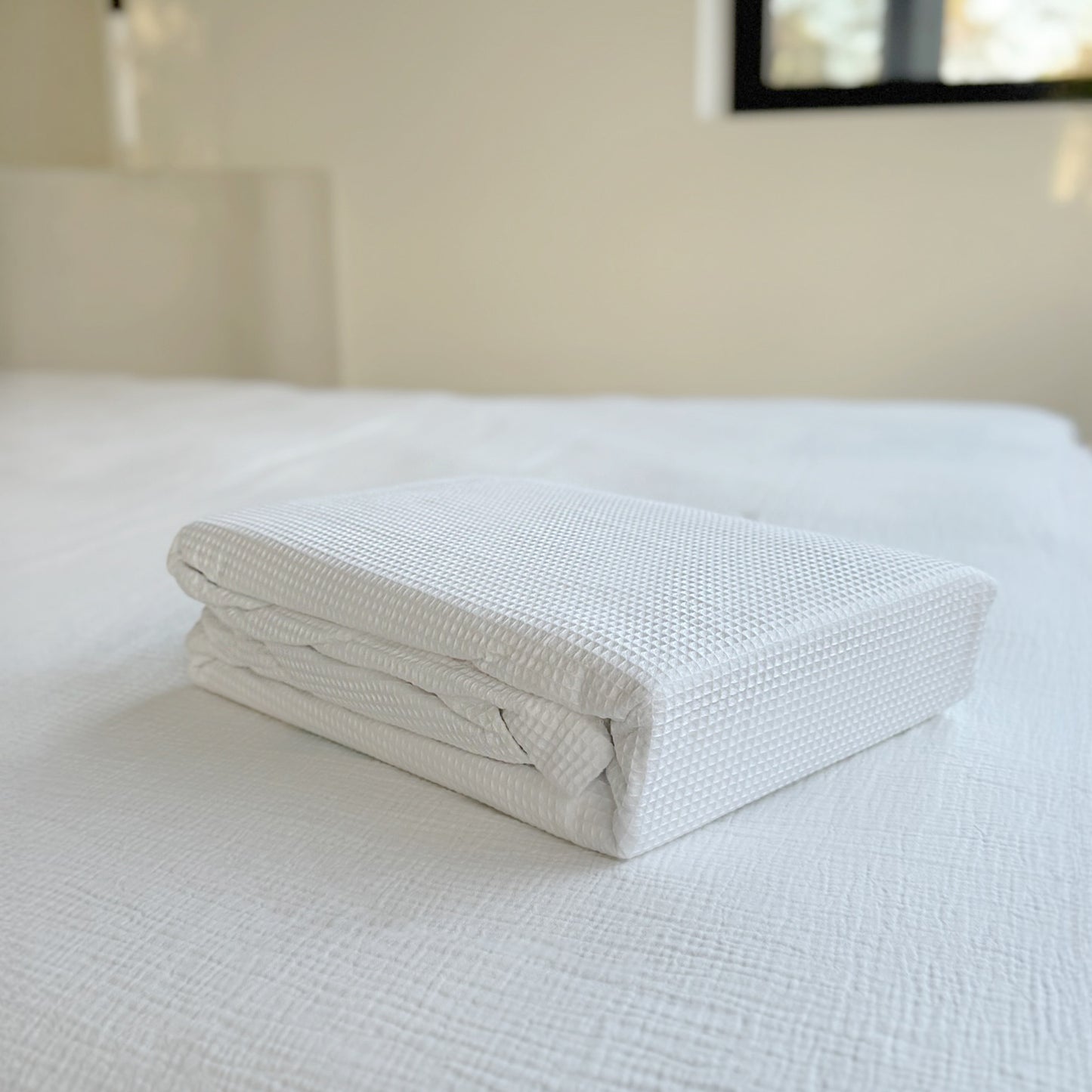 Waffle Duvet Cover - white