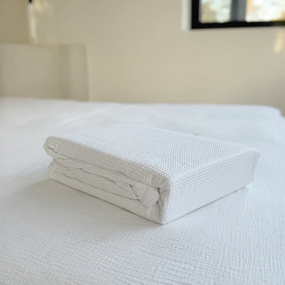 Waffle Duvet Cover - white