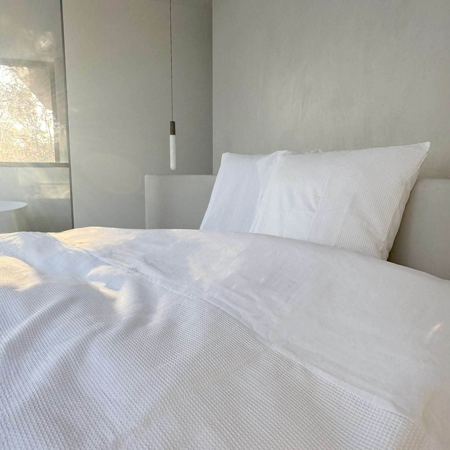 Waffle Duvet Cover - white