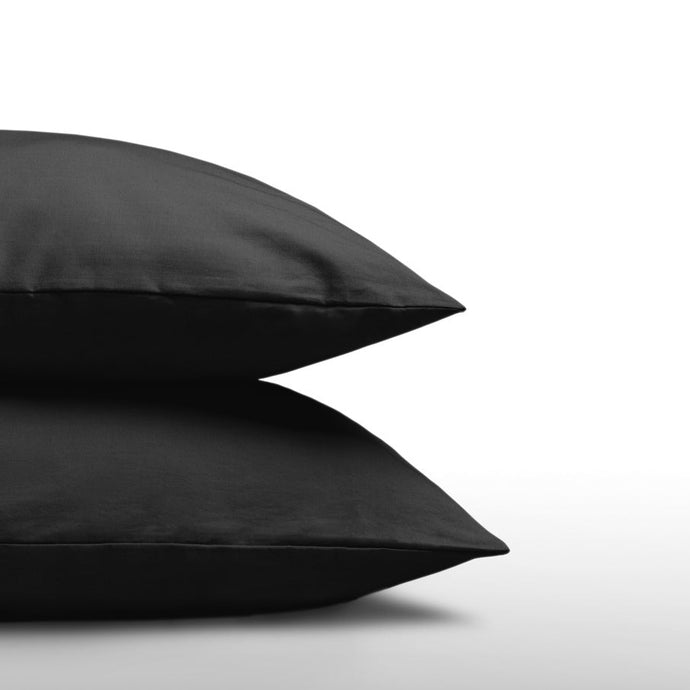 Cotton Pillowcases - 60x70  -  set of 2 - Black