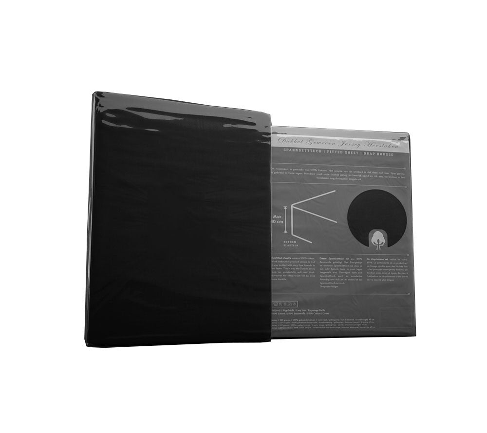 Double Jersey Black fitted sheet