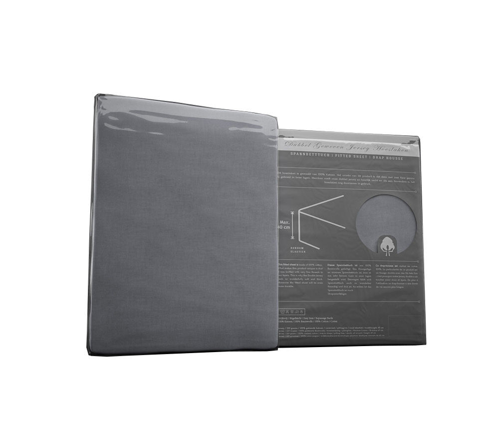 Double Jersey Grey fitted sheet