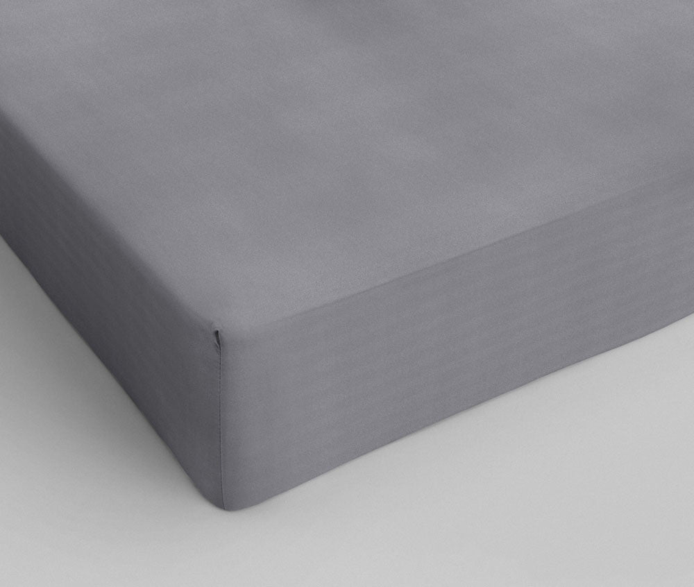 Cotton fitted sheet Grey
