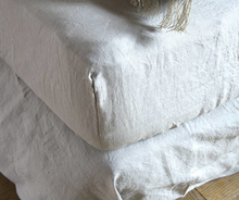 Philippa linnen fitted sheet - white