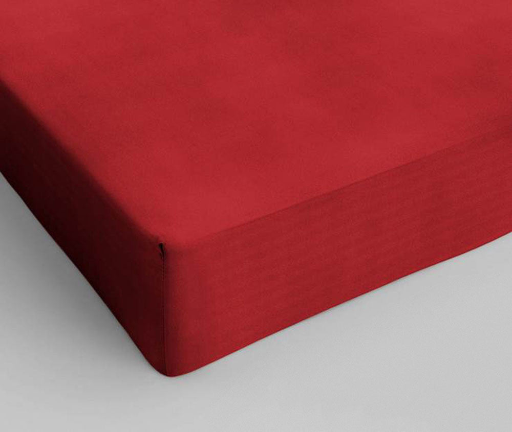 Cotton fitted sheet Red