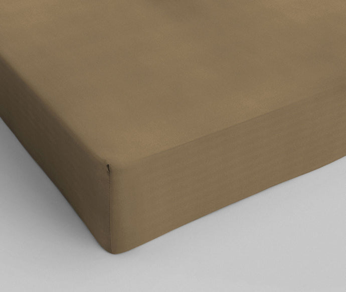 Cotton fitted sheet Taupe