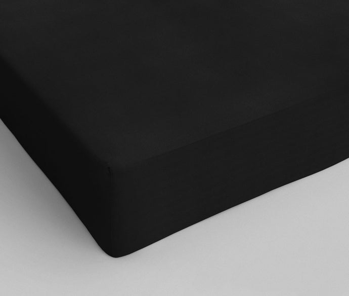 Cotton fitted sheet Black